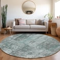thumbnail image 1 of Addison Rugs Chantille Indoor/Outdoor Transitional Stripes Teal Washable Round Rug, 8' x 8', 1 of 6