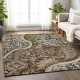 thumbnail image 1 of Addison Rugs Chantille Indoor/Outdoor Transitional Swirl Brown Washable Rectangle Rug, 5' x 7'6", 1 of 6