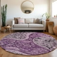 thumbnail image 1 of Addison Rugs Chantille Indoor/Outdoor Transitional Swirl Purple Washable Round Rug, 8' x 8', 1 of 6