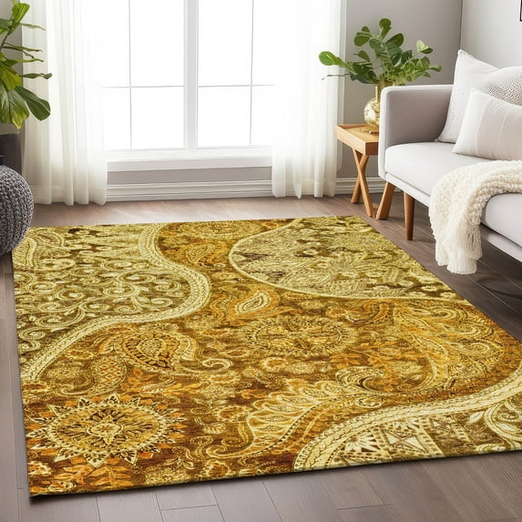 Addison Rugs Chantille Indoor/Outdoor Transitional Swirl Terracotta Washable Rectangle Rug, 9' x 12'