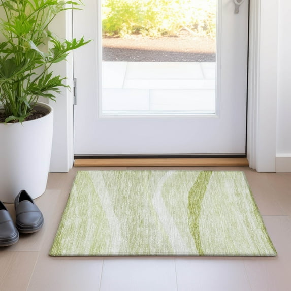 Addison Rugs Chantille Indoor/Outdoor Transitional Swirls Aloe Washable Rectangle Rug, 1'8" x 2'6"
