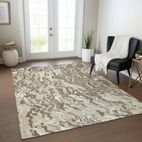 Addison Rugs Chantille Indoor/Outdoor Transitional Swirls Beige Washable Rectangle Rug, 10' x 14'