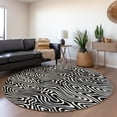 thumbnail image 1 of Addison Rugs Chantille Indoor/Outdoor Transitional Swirls Black Washable Round Rug, 8' x 8', 1 of 6