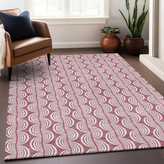 Addison Rugs Chantille Indoor/Outdoor Transitional Swirls Blush Washable Rectangle Rug, 2'6" x 3'10"