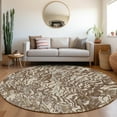 thumbnail image 1 of Addison Rugs Chantille Indoor/Outdoor Transitional Swirls Brown Washable Round Rug, 8' x 8', 1 of 6
