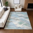 thumbnail image 1 of Addison Rugs Chantille Indoor/Outdoor Transitional Swirls Denim Machine Washable Rectangle Rug, 5' x 7'6", 1 of 8
