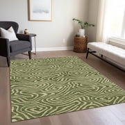 Addison Rugs Chantille Indoor/Outdoor Transitional Swirls Olive Washable Rectangle Rug, 5 x 76