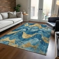 thumbnail image 1 of Addison Rugs Chantille Indoor/Outdoor Transitional Swirls Teal Machine Washable Rectangle Rug, 2'6" x 3'10", 1 of 7