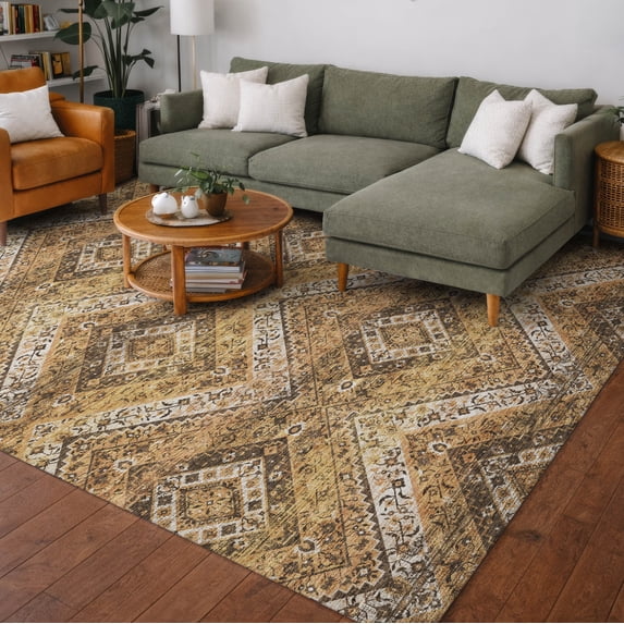 Addison Rugs Chantille Indoor/Outdoor Transitional Tribal Copper Machine Washable Rectangle Rug, 9' x 12'
