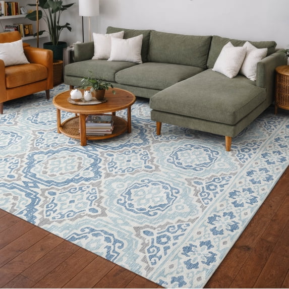 Addison Rugs Chantille Indoor/Outdoor Transitional Tribal Sky Machine Washable Rectangle Rug, 9' x 12'