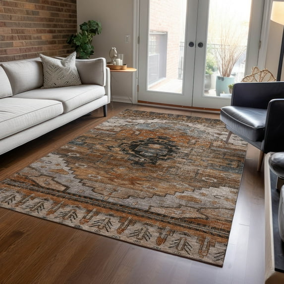 Addison Rugs Chantille Indoor/Outdoor Transitional Tribal Terracotta Machine Washable Rectangle Rug, 3' x 5'