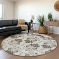 thumbnail image 1 of Addison Rugs Chantille Indoor/Outdoor Transitional Vintage Chocolate Washable Round Rug, 8' x 8', 1 of 6