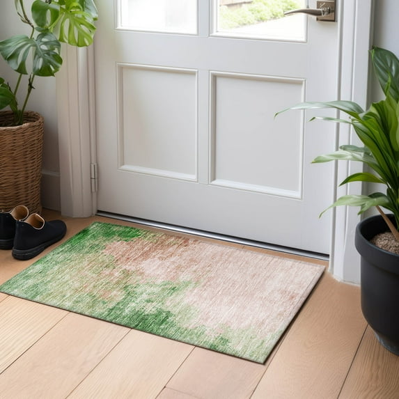 Addison Rugs Chantille Indoor/Outdoor Transitional Watercolors Pink Washable Rectangle Rug, 1'8" x 2'6"