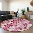 thumbnail image 1 of Addison Rugs Chantille Indoor/Outdoor Transitional Waves Blush Washable Round Rug, 8' x 8', 1 of 6