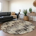 thumbnail image 1 of Addison Rugs Chantille Indoor/Outdoor Transitional Waves Taupe Washable Round Rug, 8' x 8', 1 of 6