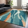 thumbnail image 1 of Addison Rugs Chantille Indoor/Outdoor Transitional Waves Teal Washable Rectangle Rug, 2'6" x 3'10", 1 of 6