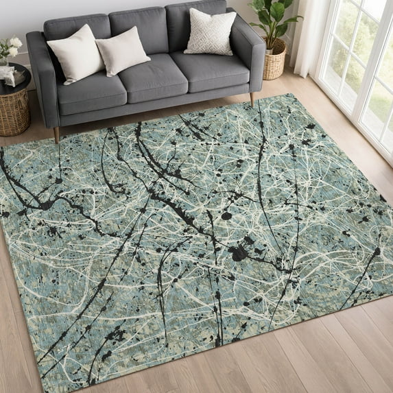 Addison Rugs Chantille Indoor/Outdoor Contemporary Abstract Aloe Machine Washable Rectangle Rug, 10' x 14'