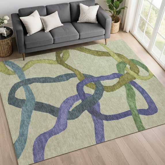 Addison Rugs Chantille Indoor/Outdoor Contemporary Abstract Aloe Machine Washable Rectangle Rug, 10' x 14'