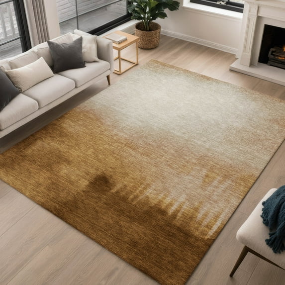 Addison Rugs Chantille Indoor/Outdoor Contemporary Abstract Copper Machine Washable Rectangle Rug, 3' x 5'