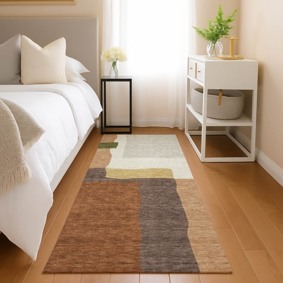 Addison Rugs Chantille Indoor/Outdoor Contemporary Abstract Copper Machine Washable Runner Rug, 2'3" x 7'6"