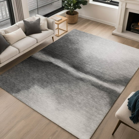 Addison Rugs Chantille Indoor/Outdoor Contemporary Abstract Gray Machine Washable Rectangle Rug, 5' x 7'6"