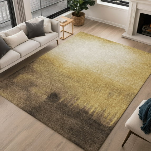 Addison Rugs Chantille Indoor/Outdoor Contemporary Abstract Honey Machine Washable Rectangle Rug, 10' x 14'