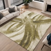 Addison Rugs Chantille Indoor/Outdoor Contemporary Abstract Khaki Machine Washable Rectangle Rug, 10' x 14'