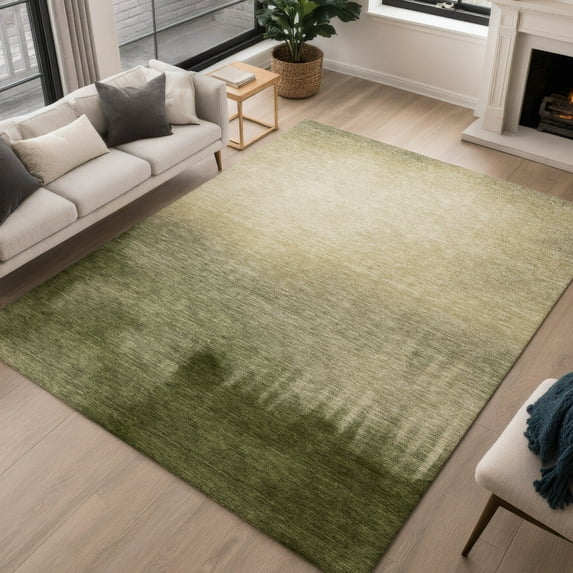Addison Rugs Chantille Indoor/Outdoor Contemporary Abstract Olive Machine Washable Rectangle Rug, 5' x 7'6"