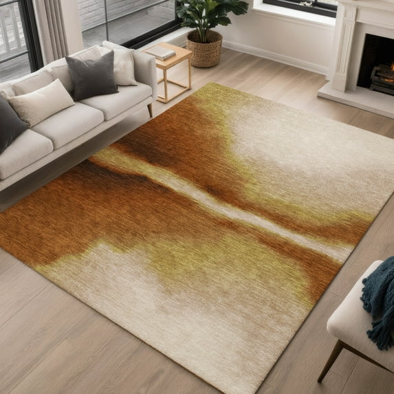 Addison Rugs Chantille Indoor/Outdoor Contemporary Abstract Paprika Machine Washable Rectangle Rug, 9' x 12'