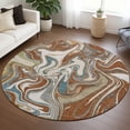 thumbnail image 1 of Addison Rugs Chantille Indoor/Outdoor Contemporary Abstract Paprika Machine Washable Round Rug, 8' x 8', 1 of 8
