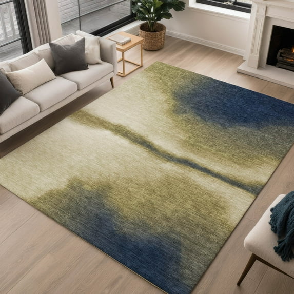 Addison Rugs Chantille Indoor/Outdoor Contemporary Abstract Wheat Machine Washable Rectangle Rug, 9' x 12'