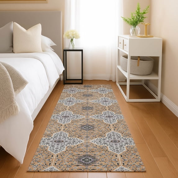 Addison Rugs Chantille Indoor/Outdoor Traditional Global Copper Machine Washable Runner Rug, 2'3" x 7'6"