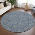 thumbnail image 1 of Addison Rugs Chantille Indoor/Outdoor Traditional Global Navy Machine Washable Round Rug, 8' x 8', 1 of 8