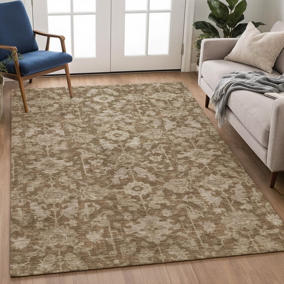 Addison Rugs Chantille Indoor/Outdoor Traditional Brown Machine Washable Rectangle Rug, 10' x 14'