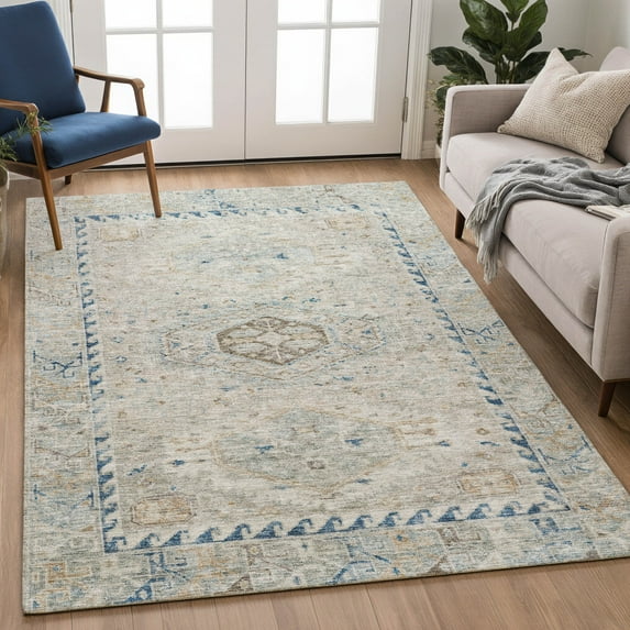 Addison Rugs Chantille Indoor/Outdoor Traditional Linen Machine Washable Rectangle Rug, 8' x 10'