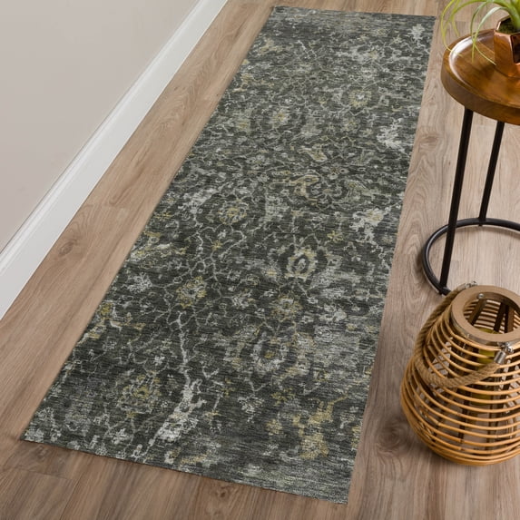 Addison Rugs Chantille Indoor/Outdoor Traditional Pewter Machine Washable Runner Rug, 2'3" x 7'6"