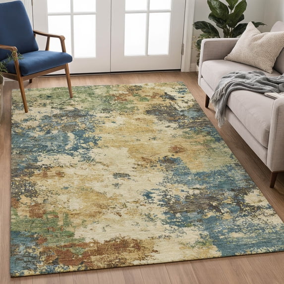 Addison Rugs Chantille Indoor/Outdoor Transitional Abstract Beige Machine Washable Rectangle Rug, 5' x 7'6"