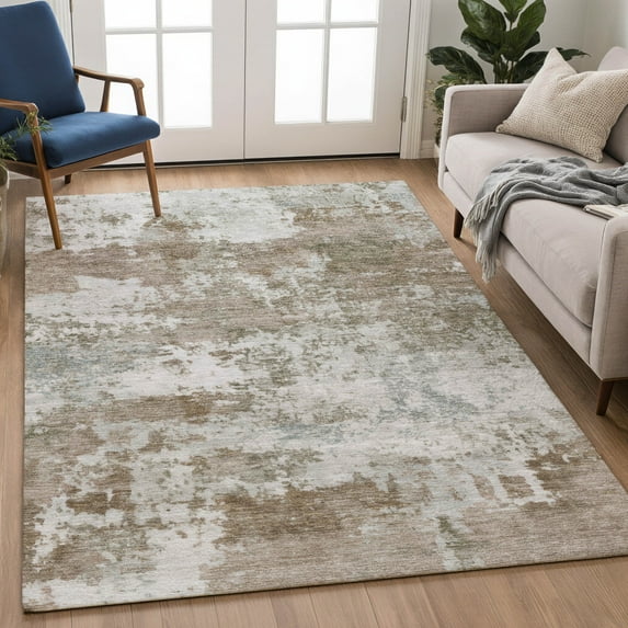 Addison Rugs Chantille Indoor/Outdoor Transitional Abstract Brown Machine Washable Rectangle Rug, 5' x 7'6"