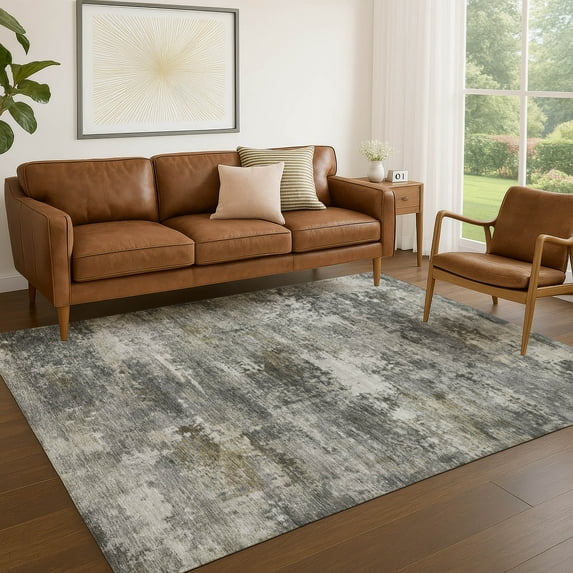 Addison Rugs Chantille Indoor/Outdoor Transitional Abstract Gray Machine Washable Rectangle Rug, 3' x 5'