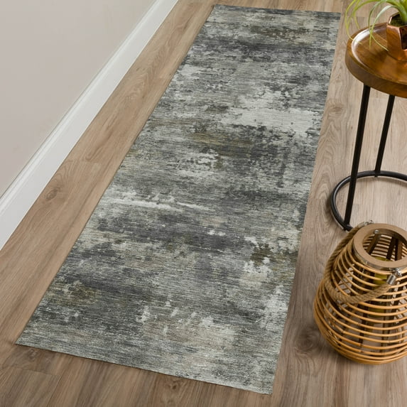 Addison Rugs Chantille Indoor/Outdoor Transitional Abstract Gray Machine Washable Runner Rug, 2'3" x 7'6"