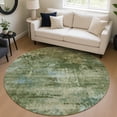 thumbnail image 1 of Addison Rugs Chantille Indoor/Outdoor Transitional Abstract Green Machine Washable Round Rug, 8' x 8', 1 of 8