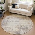 thumbnail image 1 of Addison Rugs Chantille Indoor/Outdoor Transitional Abstract Linen Machine Washable Round Rug, 8' x 8', 1 of 8