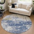 thumbnail image 1 of Addison Rugs Chantille Indoor/Outdoor Transitional Abstract Navy Machine Washable Round Rug, 8' x 8', 1 of 8