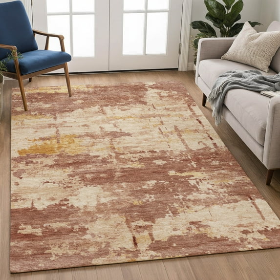 Addison Rugs Chantille Indoor/Outdoor Transitional Abstract Paprika Machine Washable Rectangle Rug, 10' x 14'