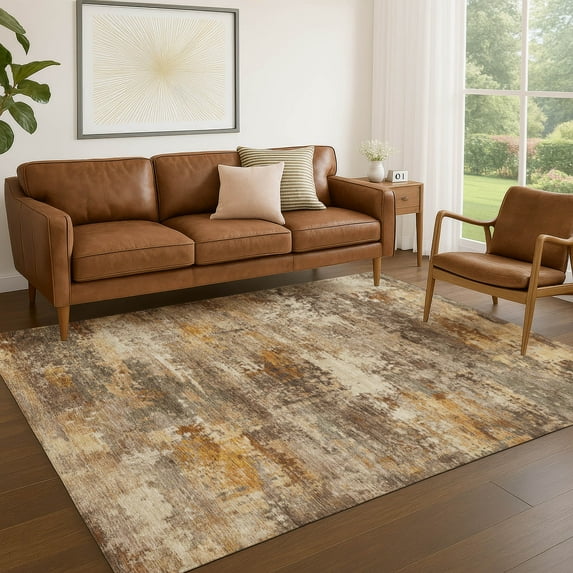 Addison Rugs Chantille Indoor/Outdoor Transitional Abstract Paprika Machine Washable Rectangle Rug, 9' x 12'