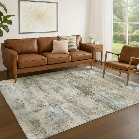 Addison Rugs Chantille Indoor/Outdoor Transitional Abstract Tan Machine Washable Rectangle Rug, 3' x 5'