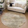 thumbnail image 1 of Addison Rugs Chantille Indoor/Outdoor Transitional Abstract Taupe Machine Washable Round Rug, 8' x 8', 1 of 8