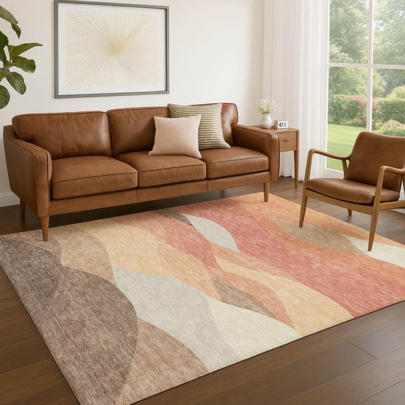 Addison Rugs Chantille Indoor/Outdoor Transitional Coastal Coral Machine Washable Rectangle Rug, 3' x 5'