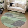 thumbnail image 1 of Addison Rugs Chantille Indoor/Outdoor Transitional Coastal Sage Machine Washable Round Rug, 8' x 8', 1 of 8