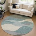 thumbnail image 1 of Addison Rugs Chantille Indoor/Outdoor Transitional Coastal Teal Machine Washable Round Rug, 8' x 8', 1 of 8